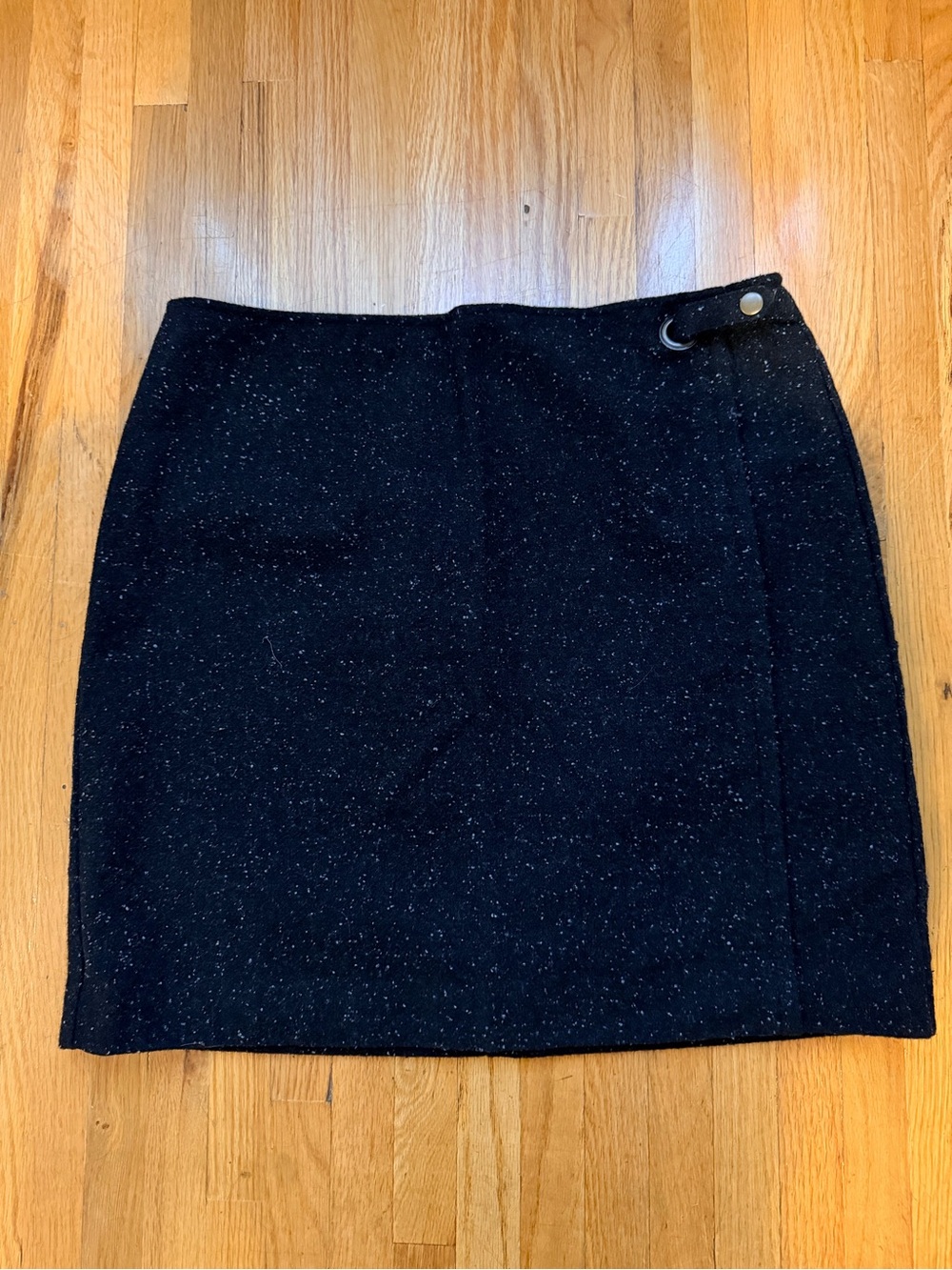 Banana Republic Black Tweed Mini Skirt with Buckle Detail